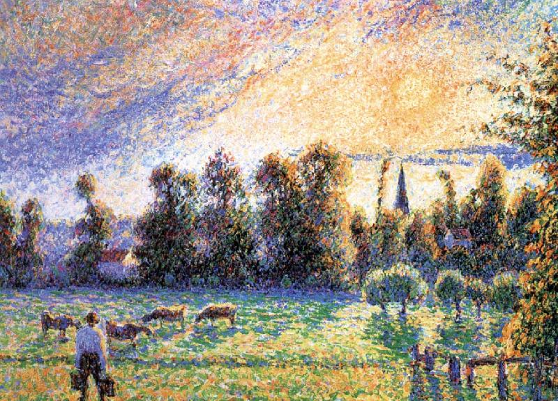 Camille Pissarro Sunset oil painting picture